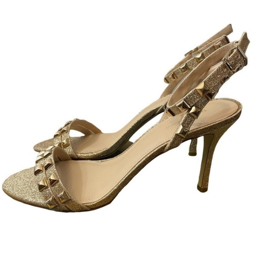 BCBG gold heels